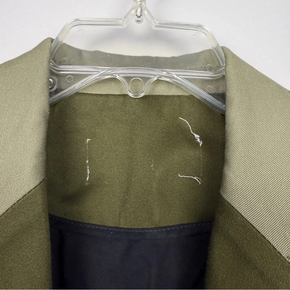 Loewe Green Colorblock Cotton Military Long Jacket - Picture 6 of 7